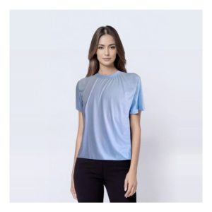 Camiseta Lisa Azul Claro 100% Poliéster Sublimação