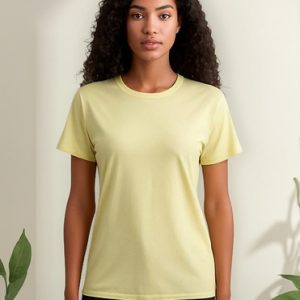 Camiseta Lisa Amarelo Bebê 100% Poliéster Sublimação